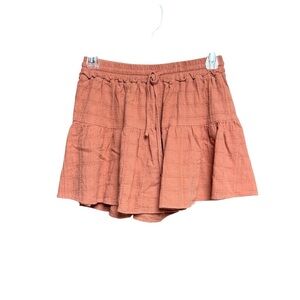 Easel size small burnt  Orange Ruffle Shorts tie waist